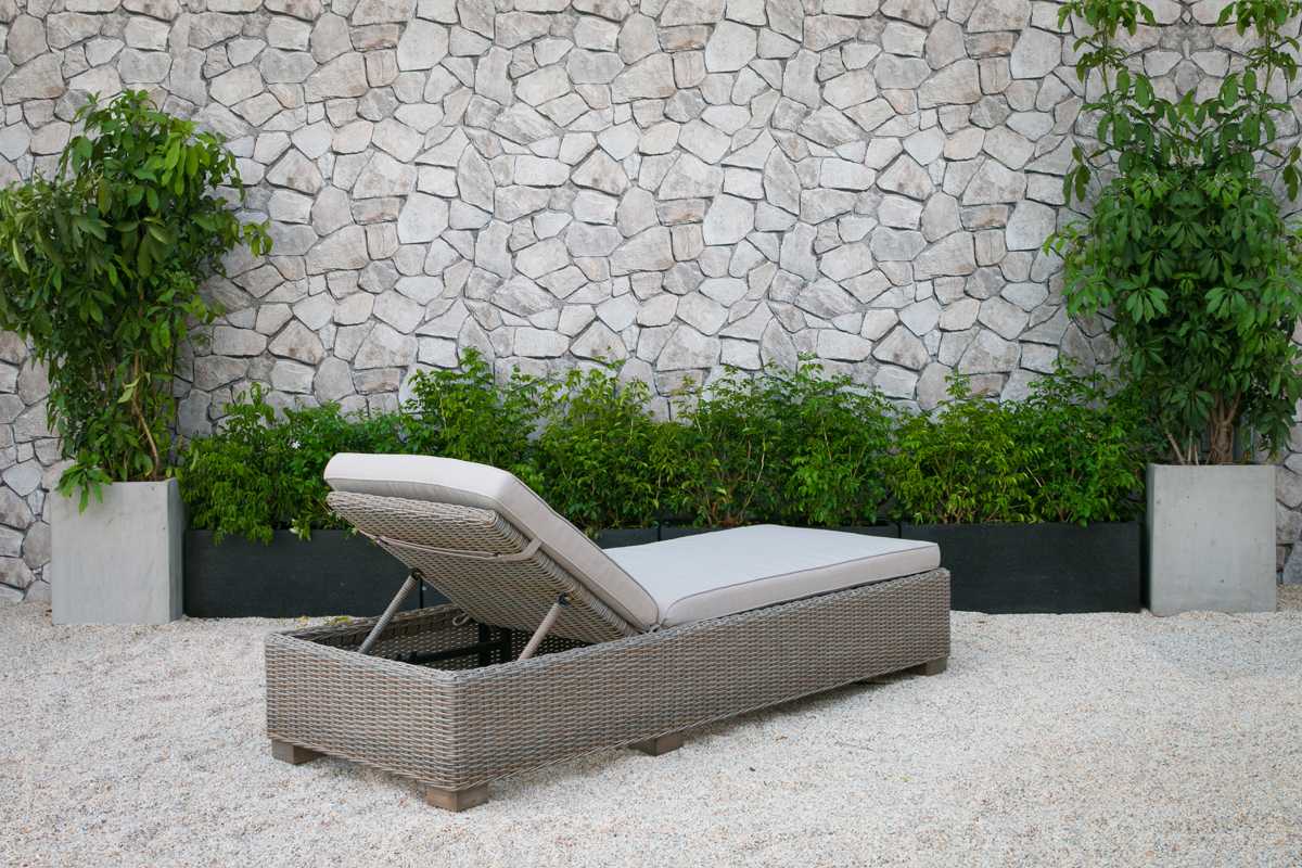 75" Brown Chaise Lounge With Beige Cushion-8