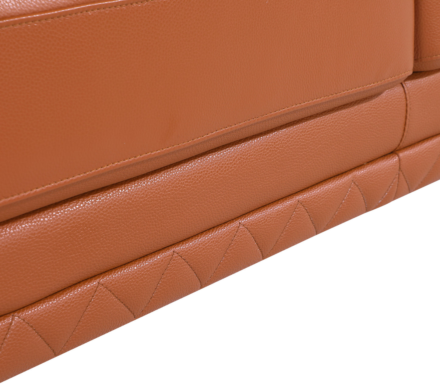 49" Brown And Silver Genuine Leather Arm Chair-8