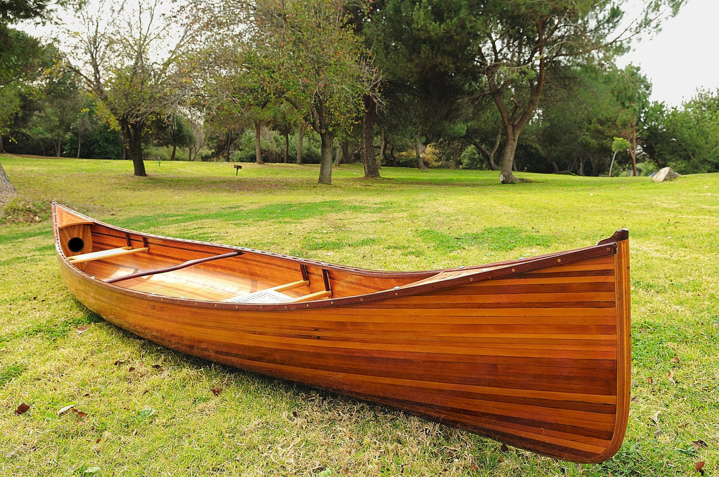 35.5" X 216" X 27" Wooden Canoe-6