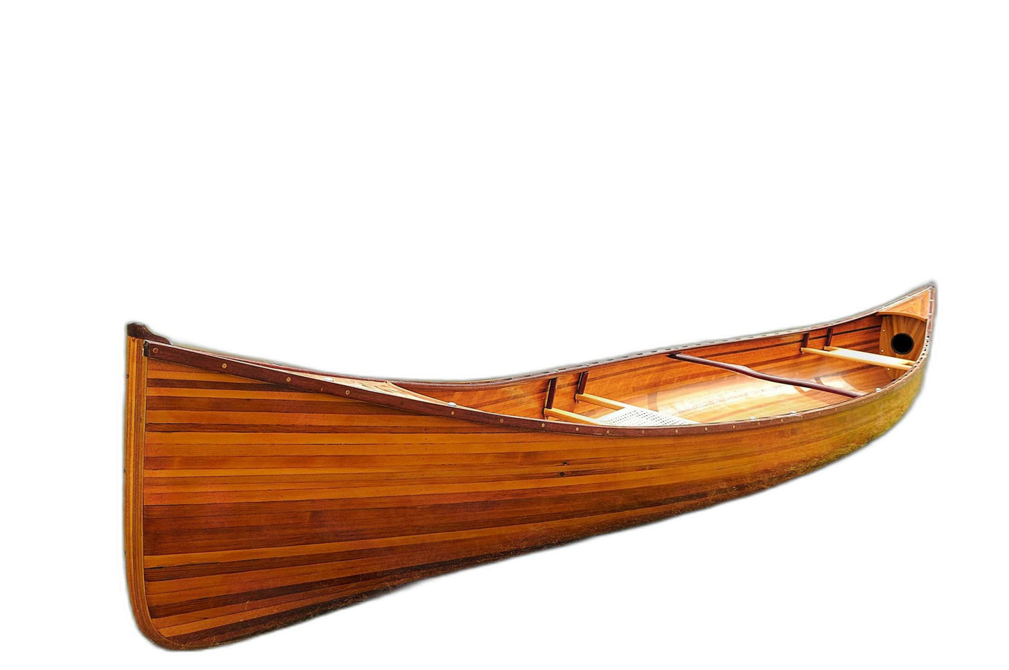 35.5" X 216" X 27" Wooden Canoe-1