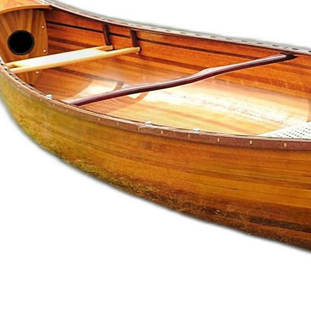 35.5" X 216" X 27" Wooden Canoe-3