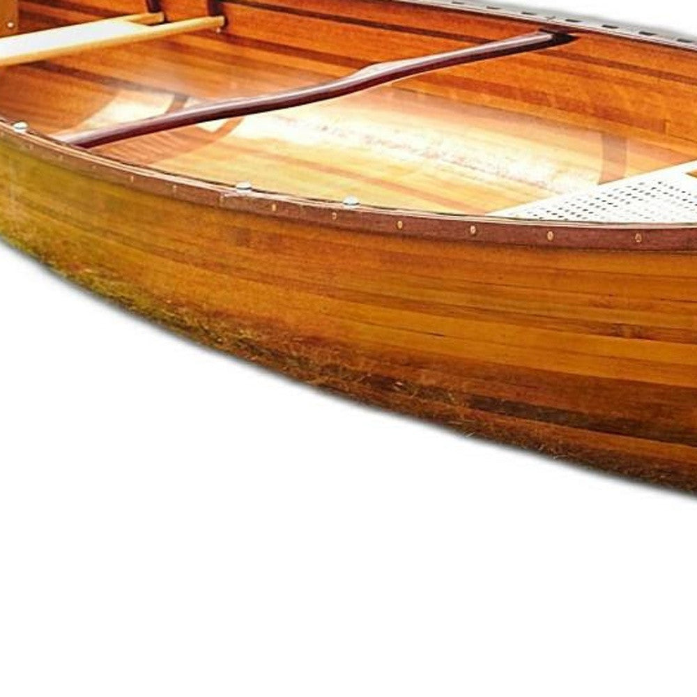 35.5" X 216" X 27" Wooden Canoe-4