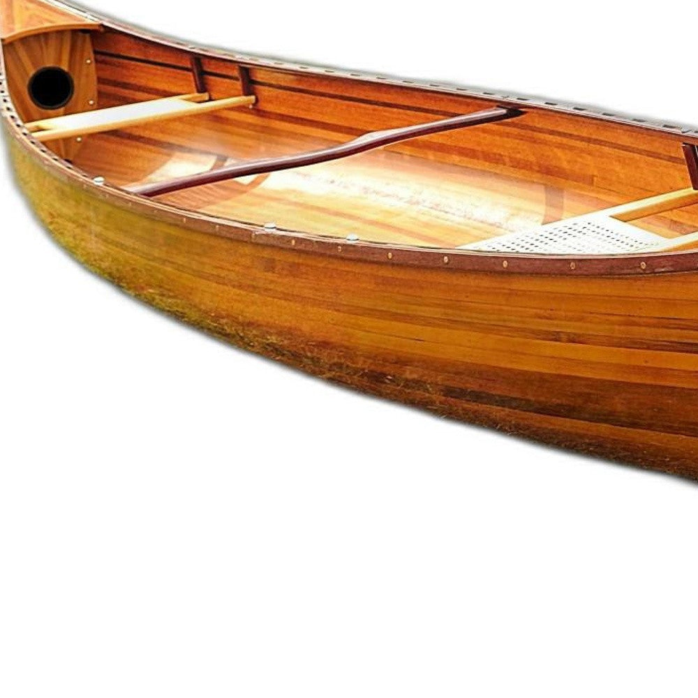 35.5" X 216" X 27" Wooden Canoe-5