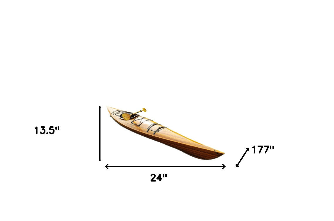 24" X 177" X 13.5" Wooden Kayak-7