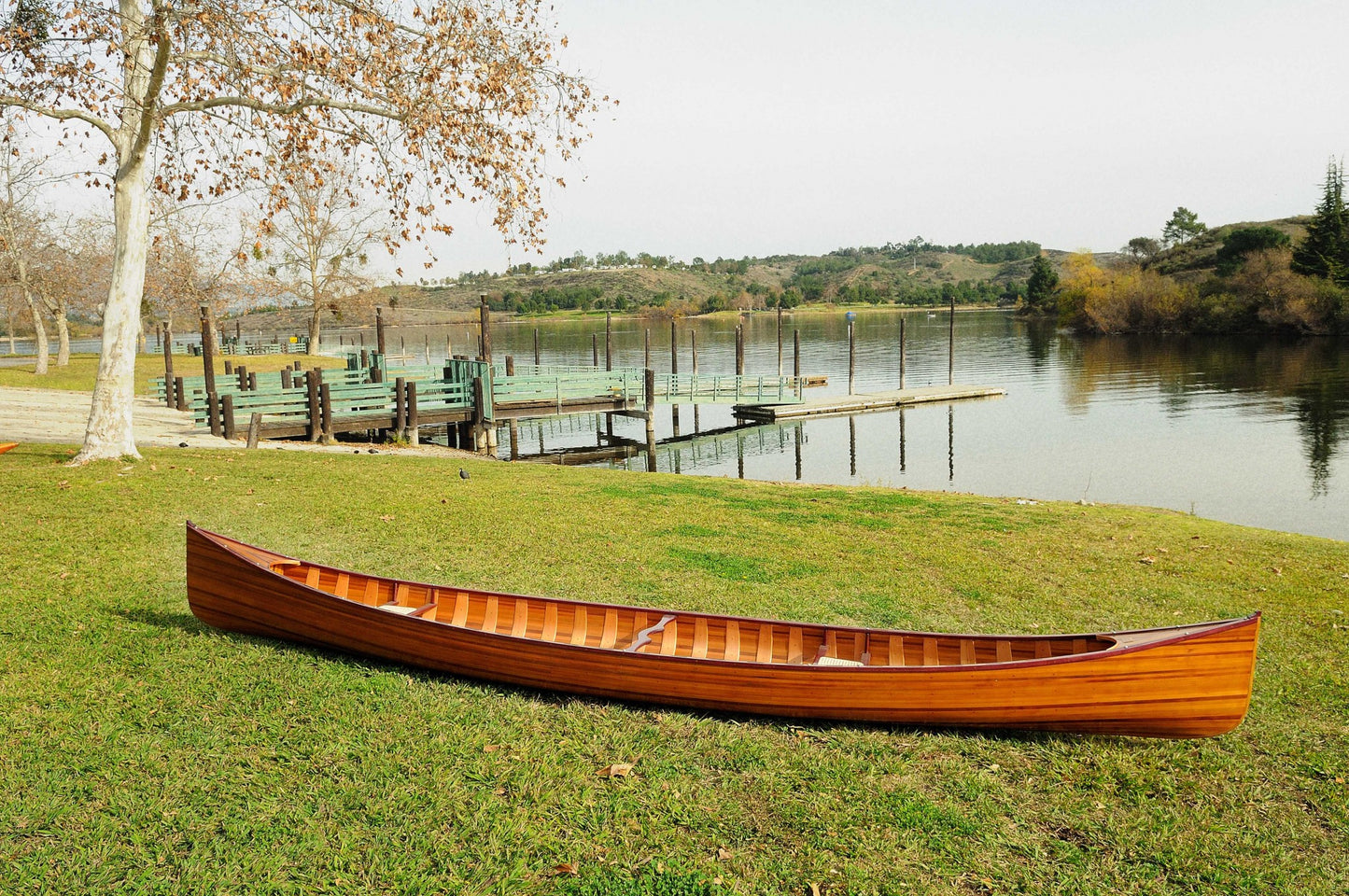 35.5" X 216" X 27" Wooden Canoe With Ribs-3