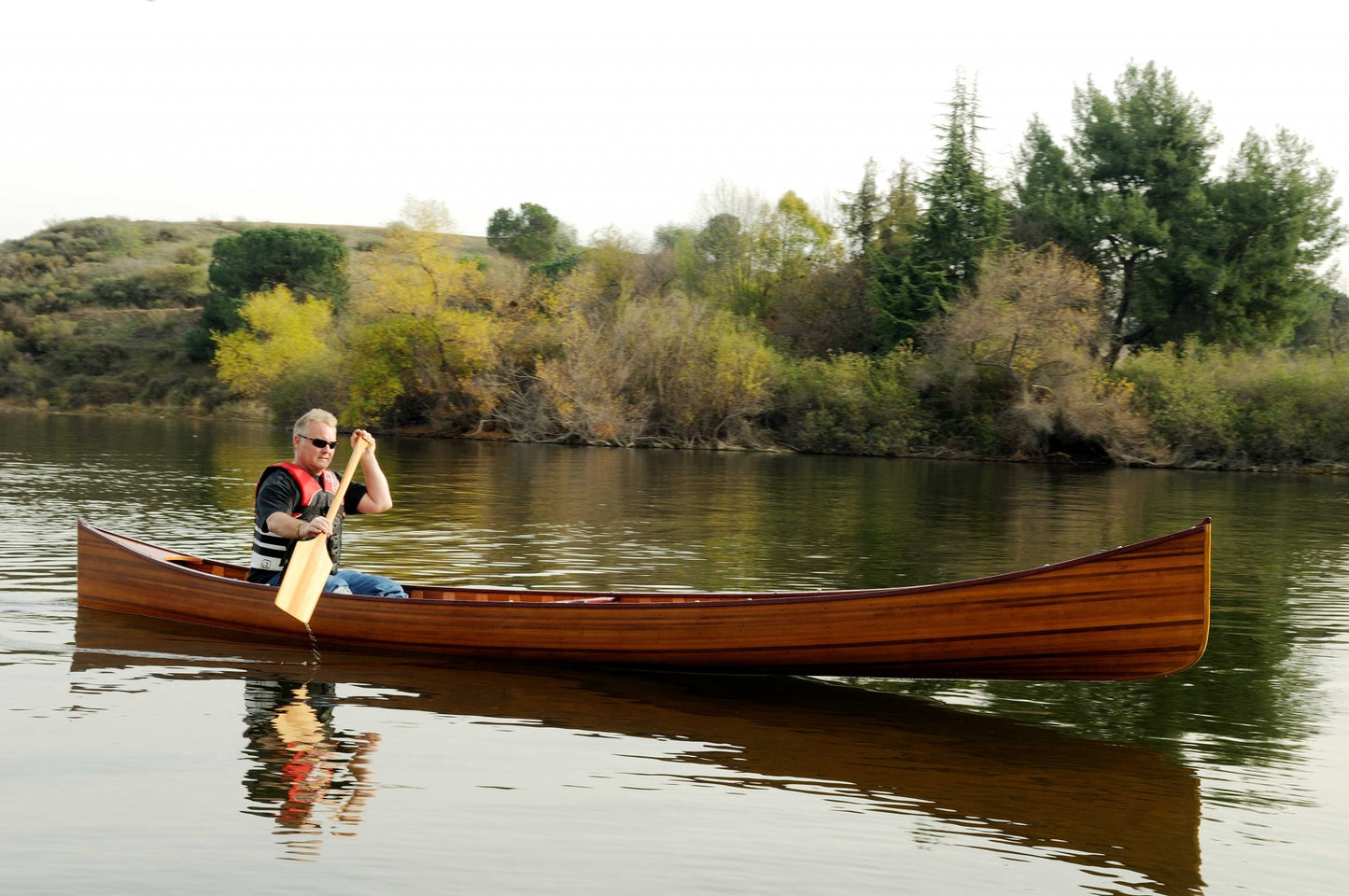 35.5" X 216" X 27" Wooden Canoe With Ribs-5