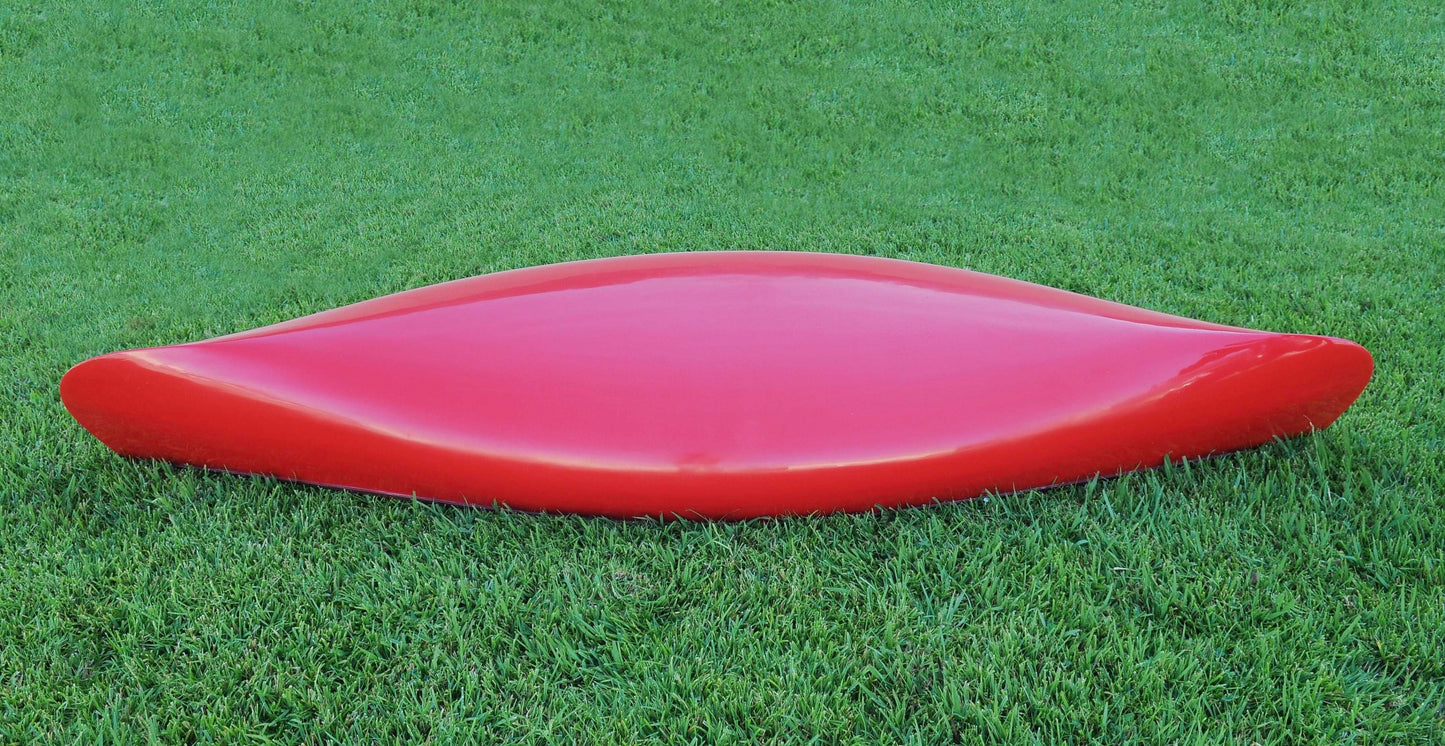 26.5" X 117" X 20" Red Wooden Canoe With Ribs Curved Bow-7