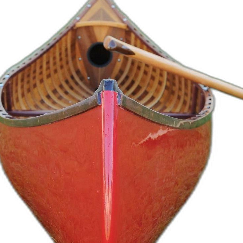 26.5" X 117" X 20" Red Wooden Canoe With Ribs Curved Bow-1