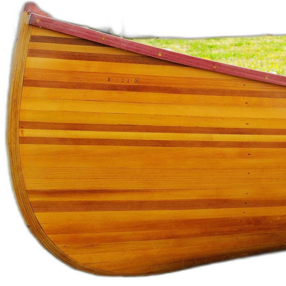 28.5" X 144" X 21" Wooden Canoe With Ribs Curved Bow-1
