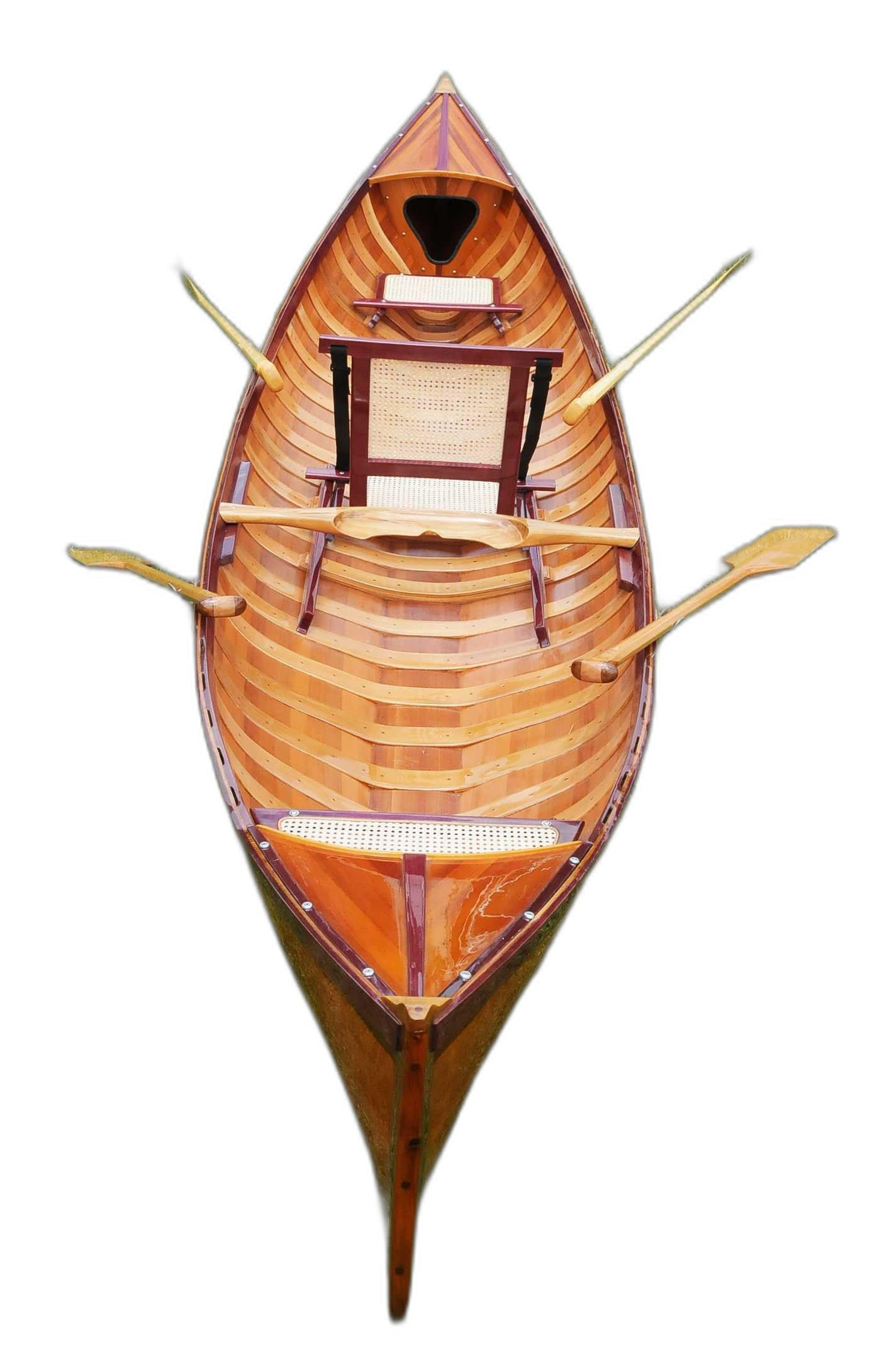 26" Wood Brown Solid Wood Model Boat Tabletop Sculpture-2