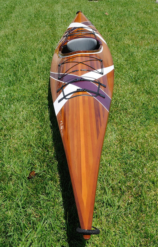 24" X 177" X 13.5" White And Purple Ribbonwooden Kayak-3