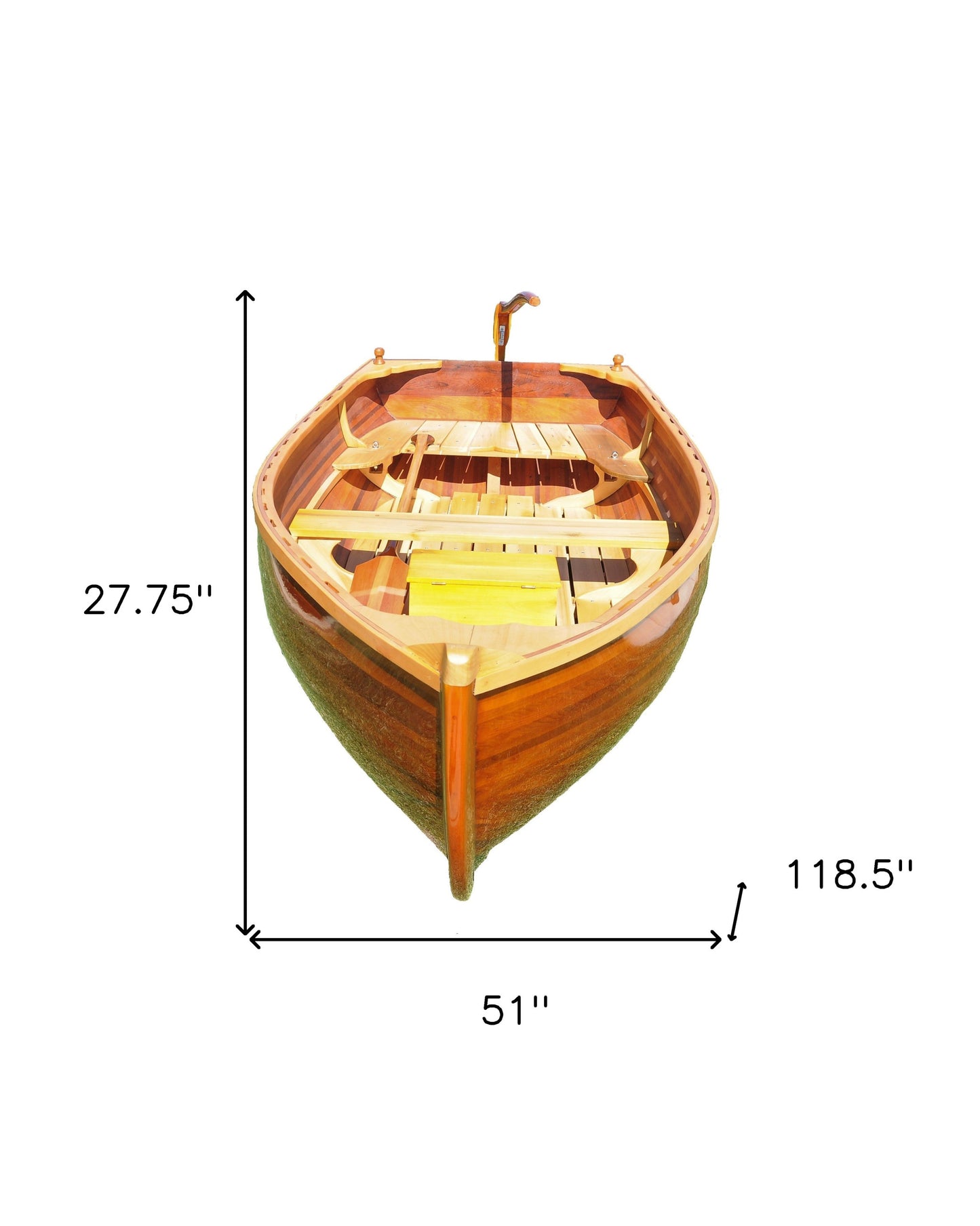 51" X 118.5" X 27.75" Little Bear Wooden Dinghy-6