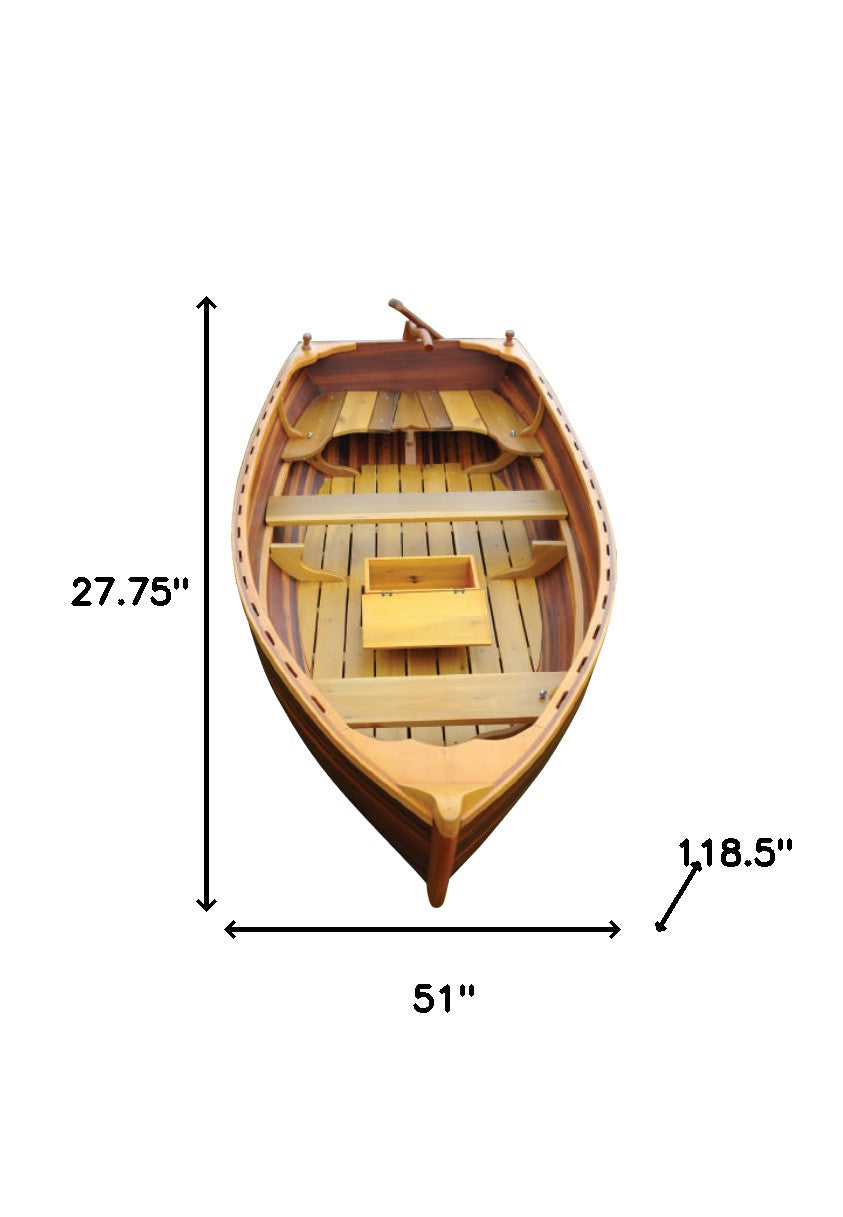 51" X 118.5" X 27.75" Matte Finishlittle Bear Wooden Dinghy-4