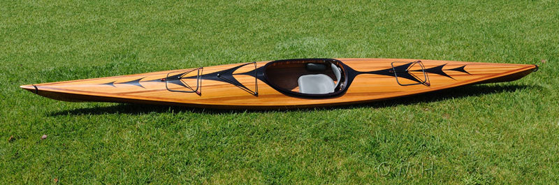 23" X 206" X 13" Wooden Kayak With Arrows Design-2