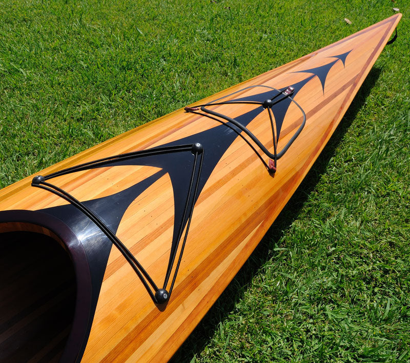 23" X 206" X 13" Wooden Kayak With Arrows Design-3