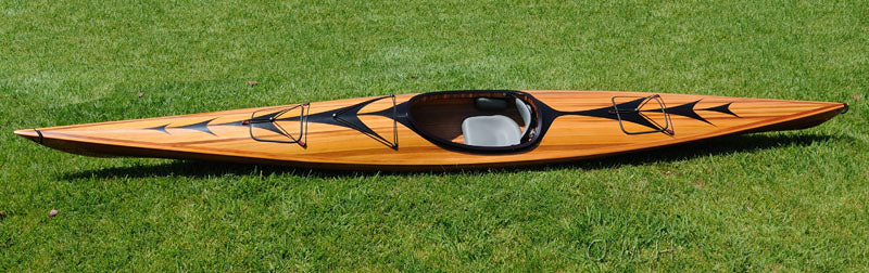 23" X 206" X 13" Wooden Kayak With Arrows Design-4