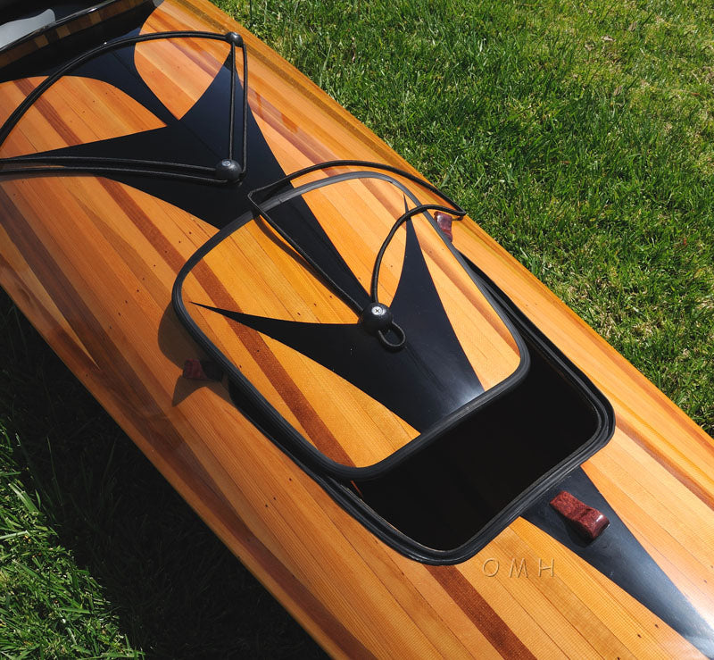 23" X 206" X 13" Wooden Kayak With Arrows Design-5