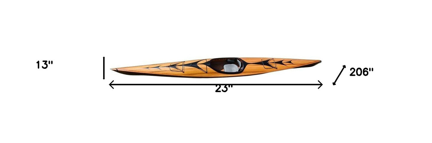 23" X 206" X 13" Wooden Kayak With Arrows Design-6