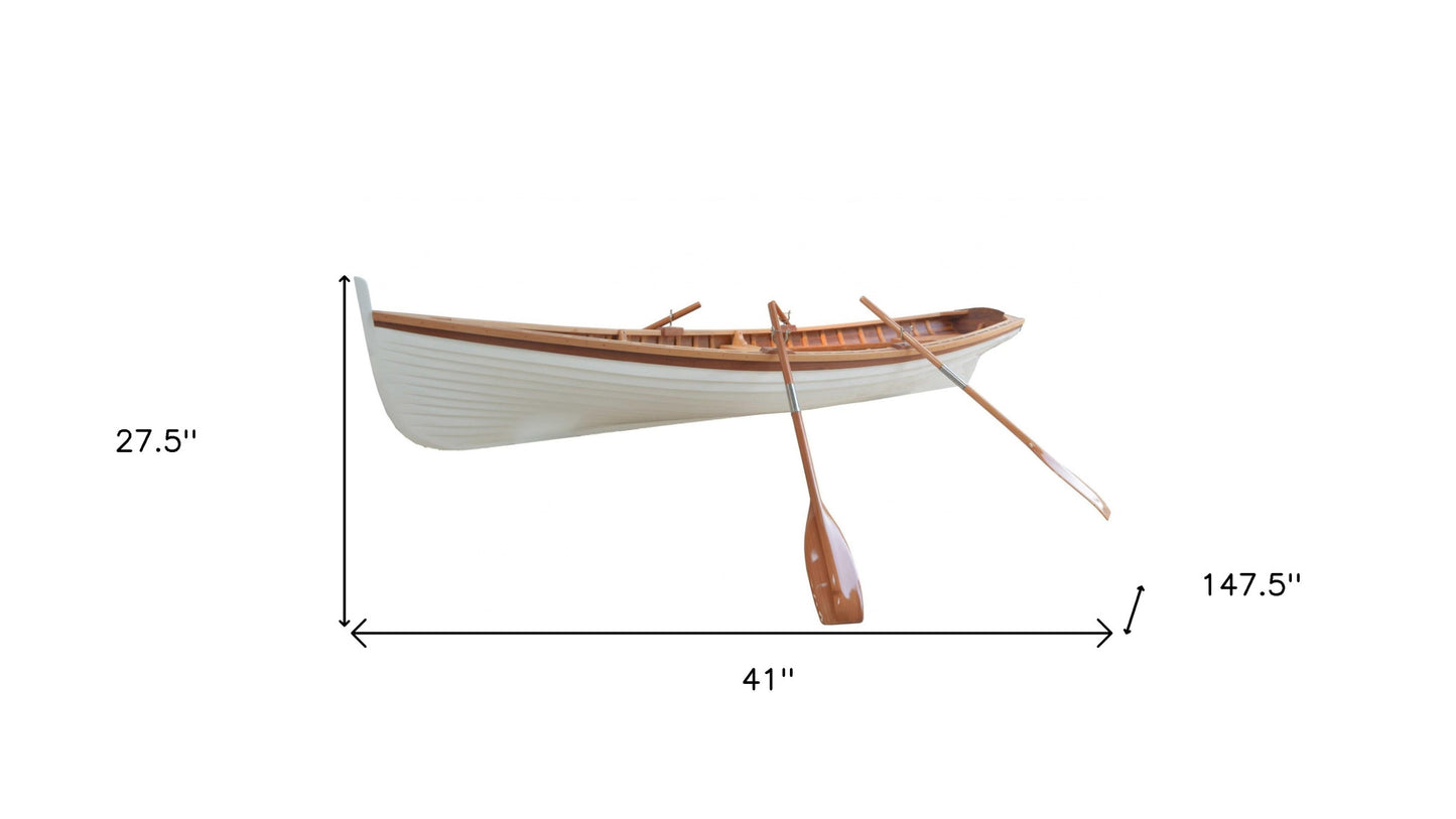 41" X 147.5" X 27.5" Clinker Built Whitehall Row Boat-7