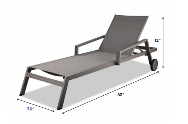 Set Of 2 Taupe Modern Aluminum Chaise Lounges-6