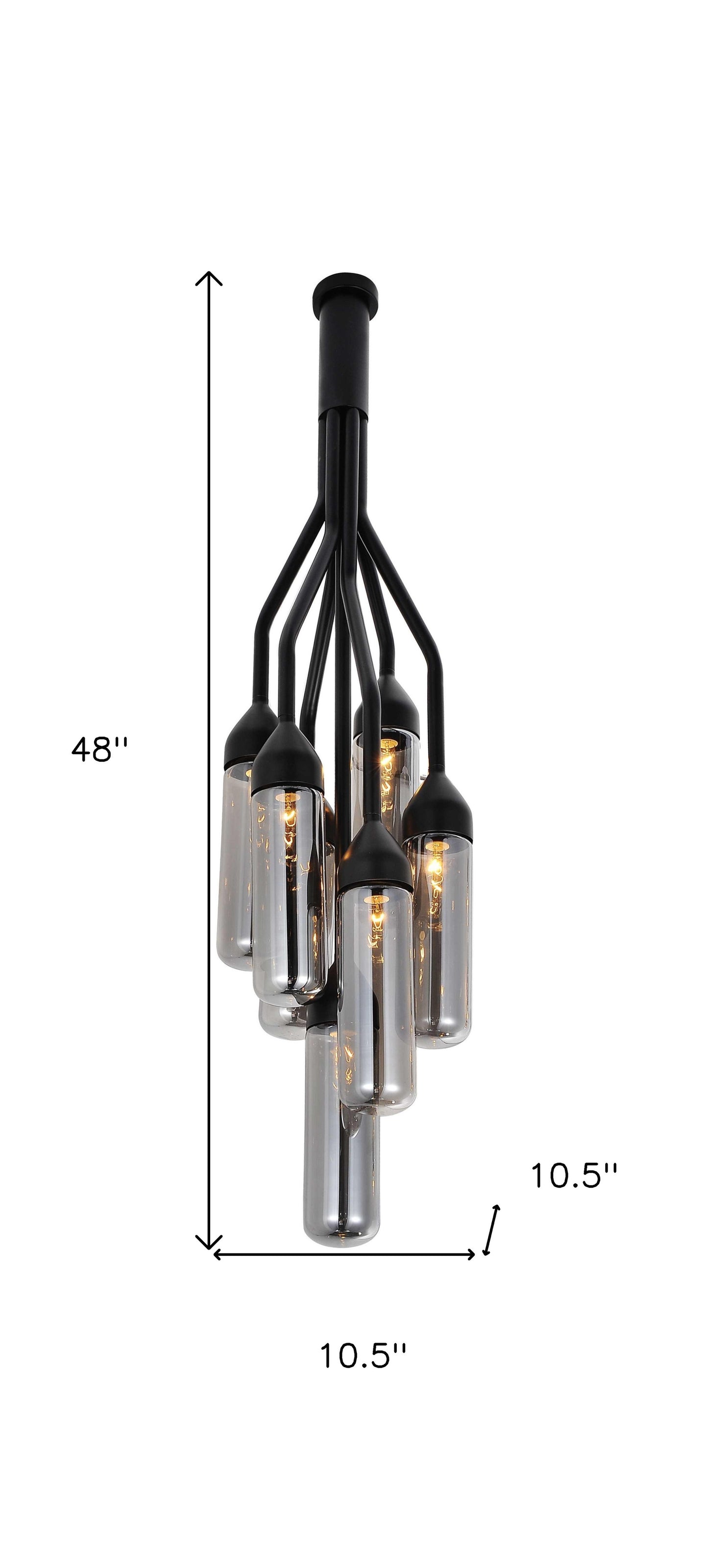 Shaded Empire Six Light Metal and Glass Flush Ceiling Light With Clear Shades-5