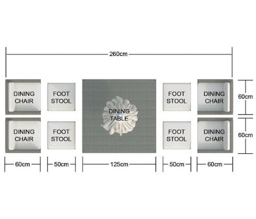 Nine Piece Clear and Gray Glass Dining Set-3