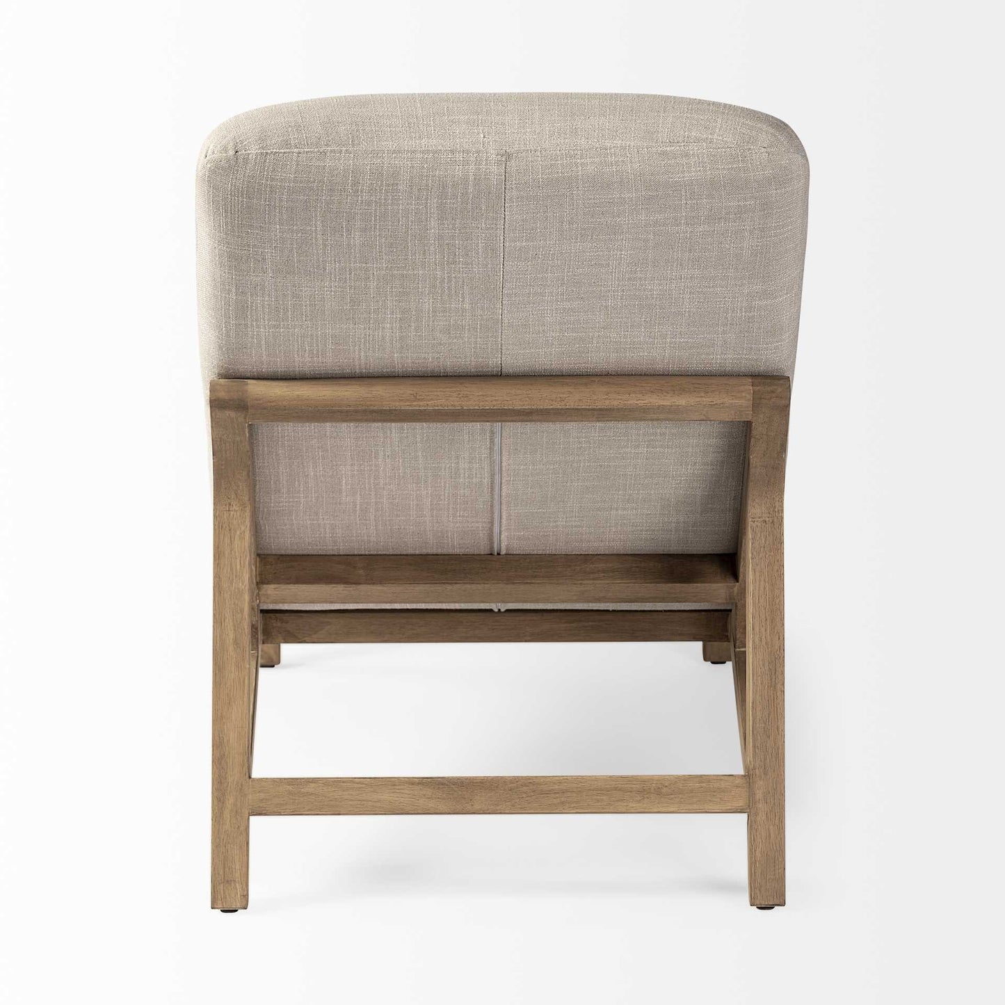 54" Cream and Brown Fabric Tufted Lounge Chair-4