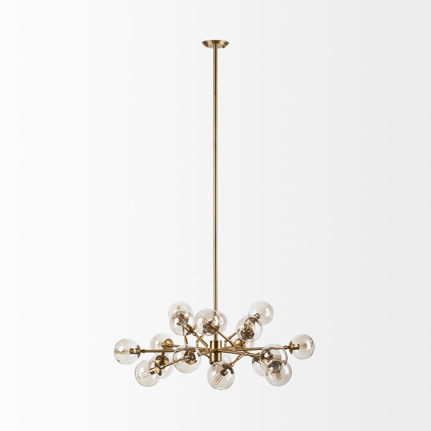 Gold Metal Eighteen Bulb Hanging Chandelier-1