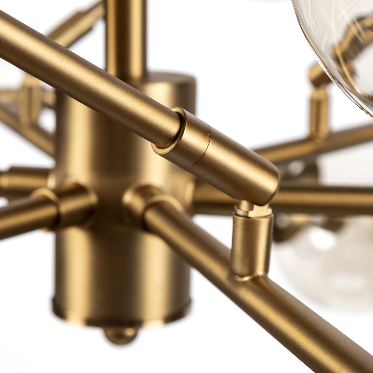 Gold Metal Eighteen Bulb Hanging Chandelier-3