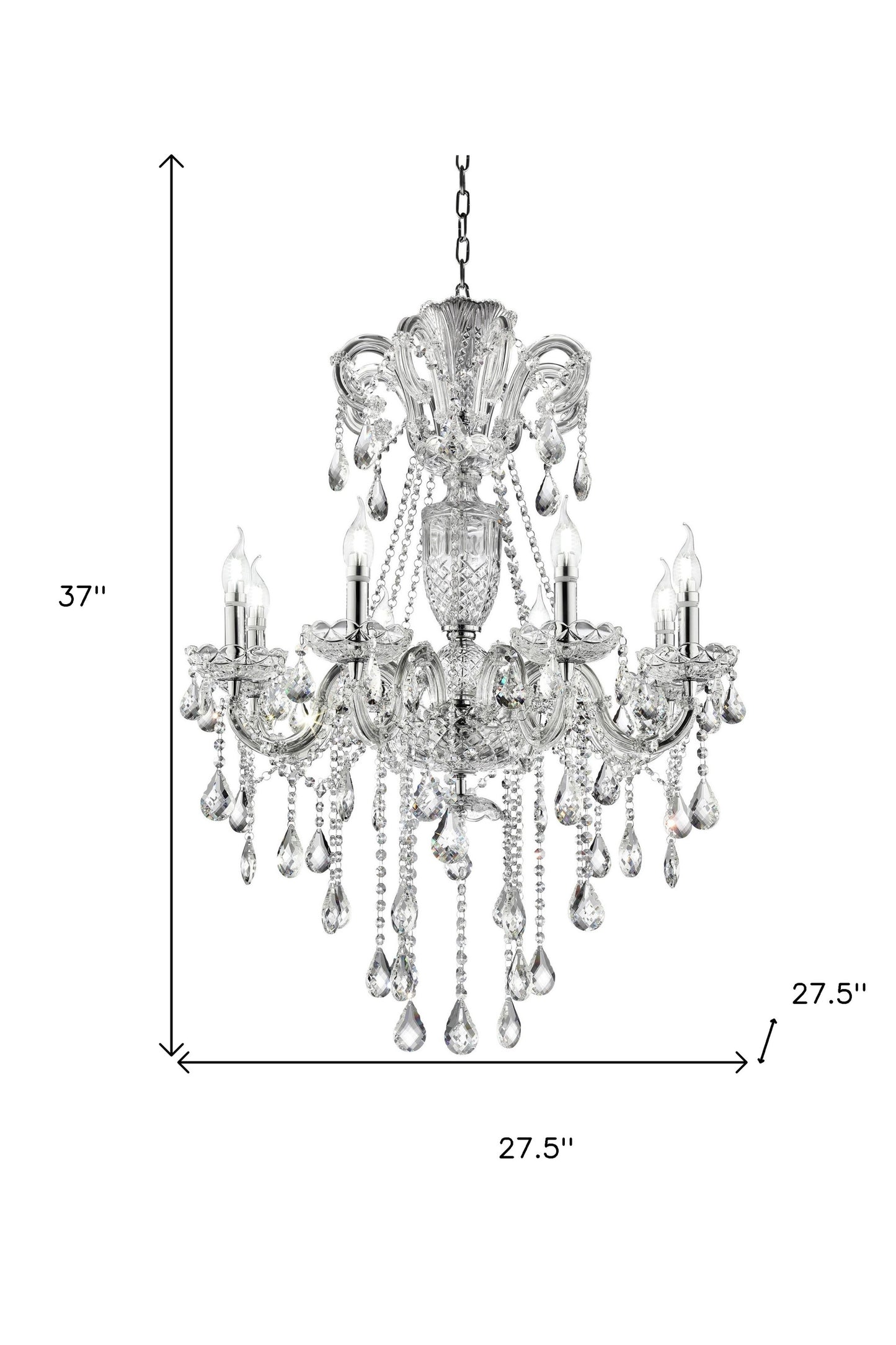 Candle Style Empire Transparent Glass Led Ceiling Light-4