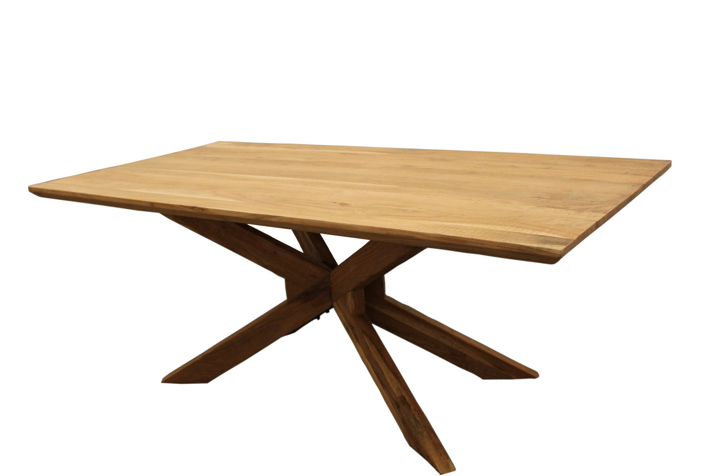 79" Natural Solid Wood Pedestal Base Dining Table-2