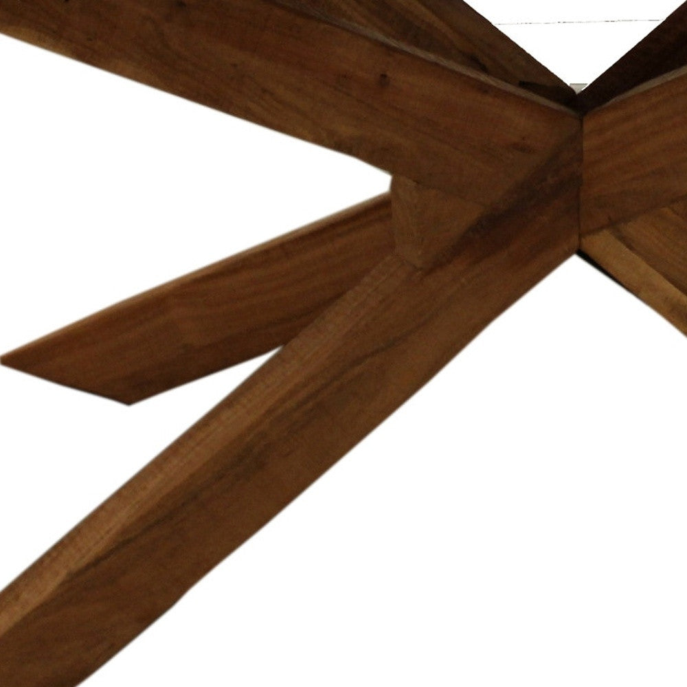 79" Natural Solid Wood Pedestal Base Dining Table-4