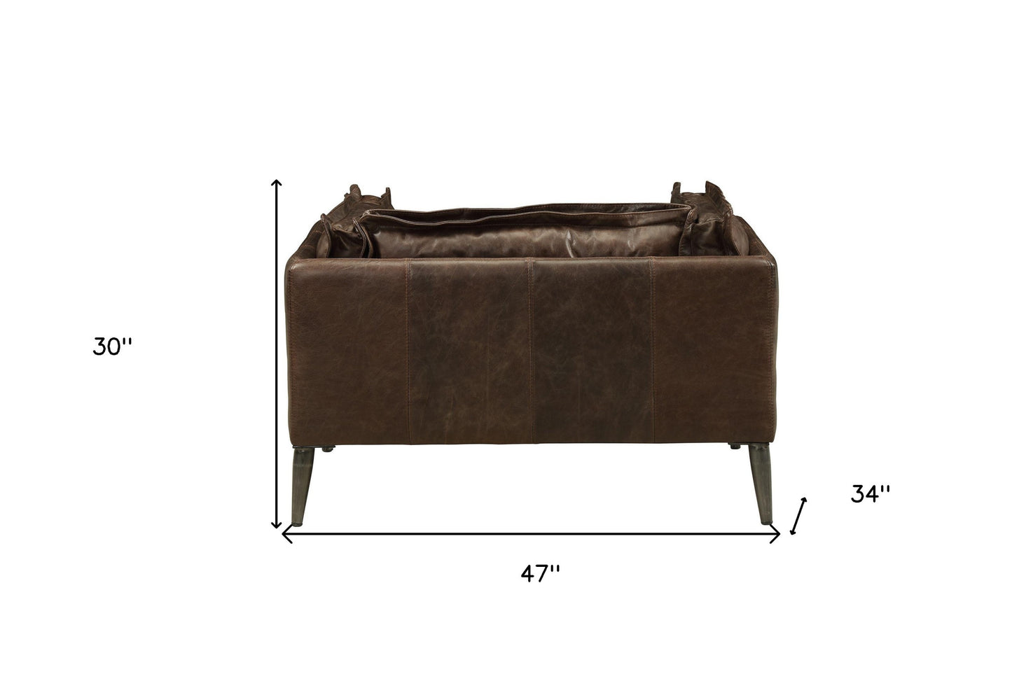 47" Brown and Black Top Grain Leather Chair and a Half-4