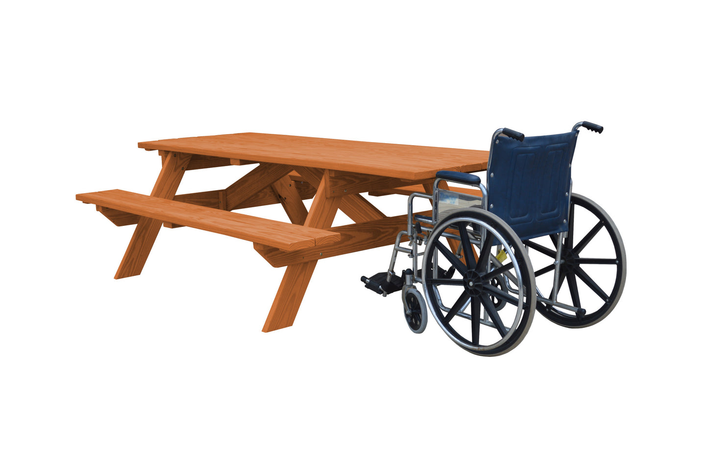 94" Cedar Chest Solid Wood Outdoor Picnic Table-2