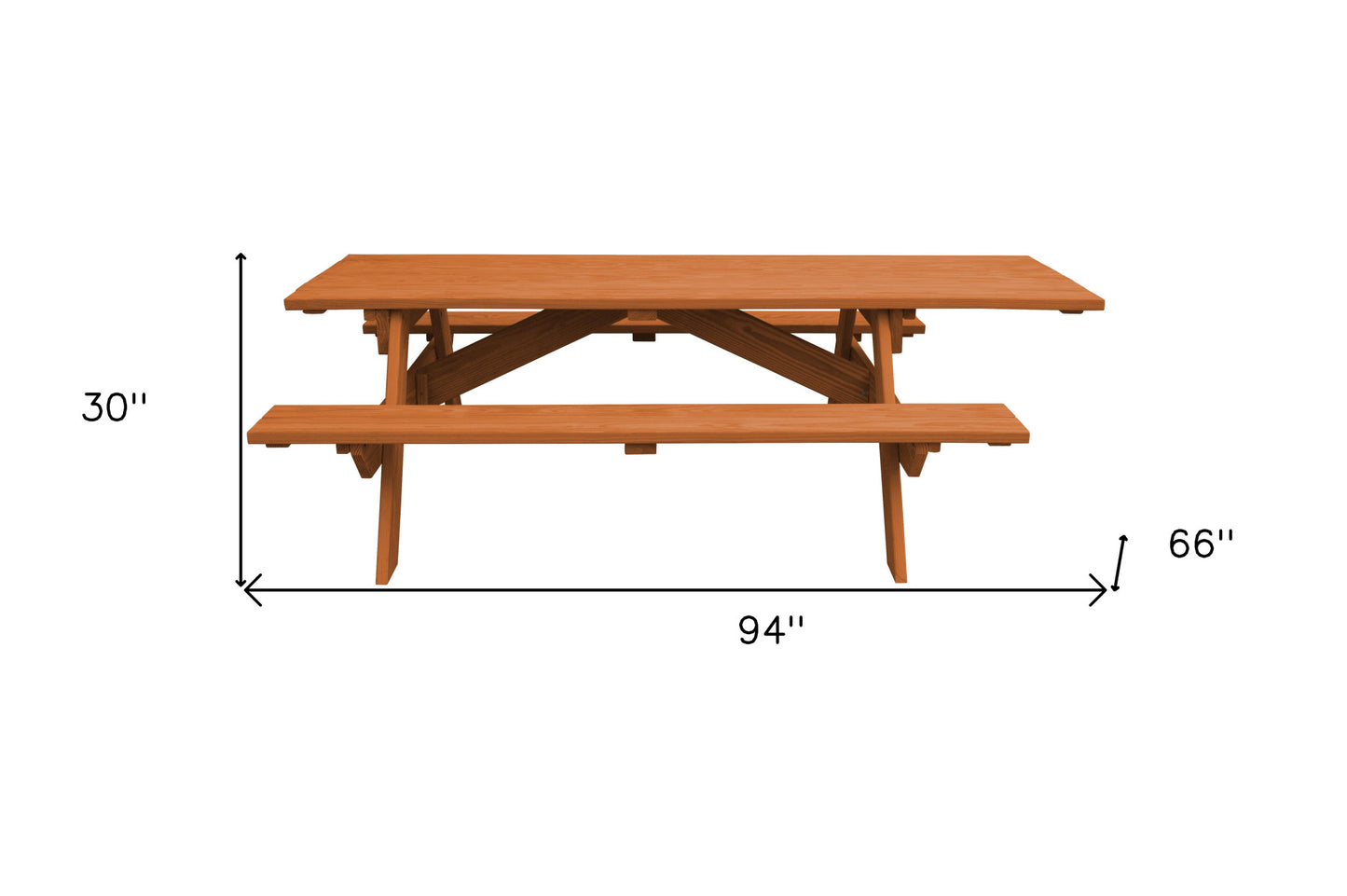 94" Cedar Chest Solid Wood Outdoor Picnic Table-3