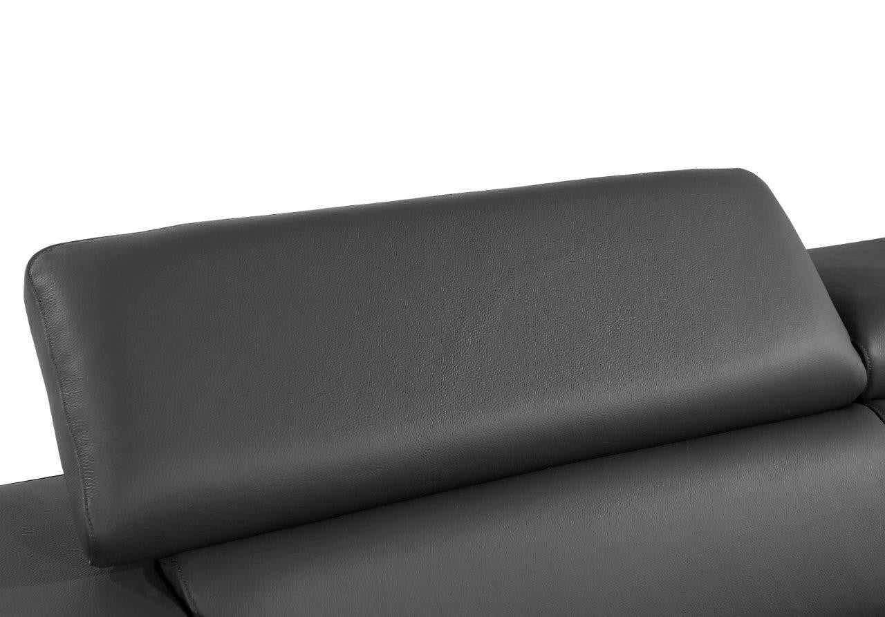 70" Dark Gray And Silver Metallic Leather Loveseat-7