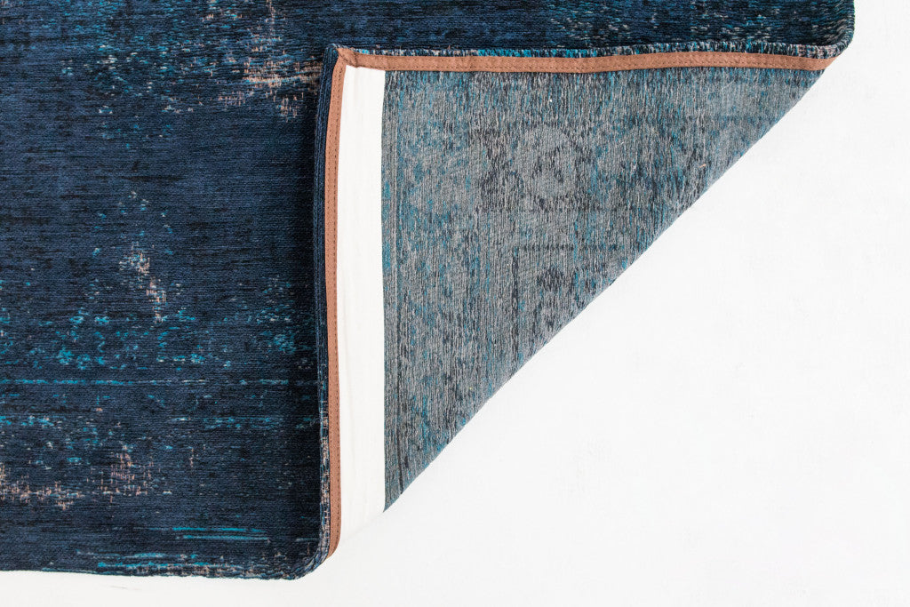 9' X 13' Blue and Gray Medallion Non Skid Area Rug-3