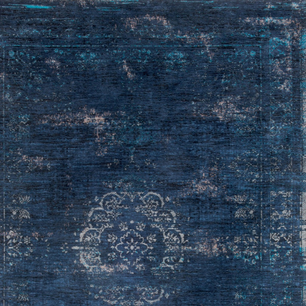 9' X 13' Blue and Gray Medallion Non Skid Area Rug-5