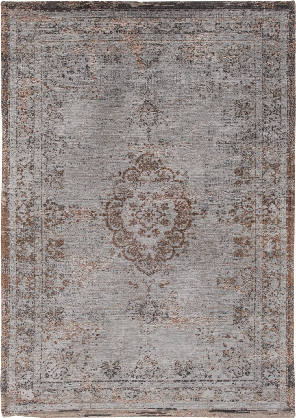 9' X 13' Gray and Beige Medallion Non Skid Area Rug-1