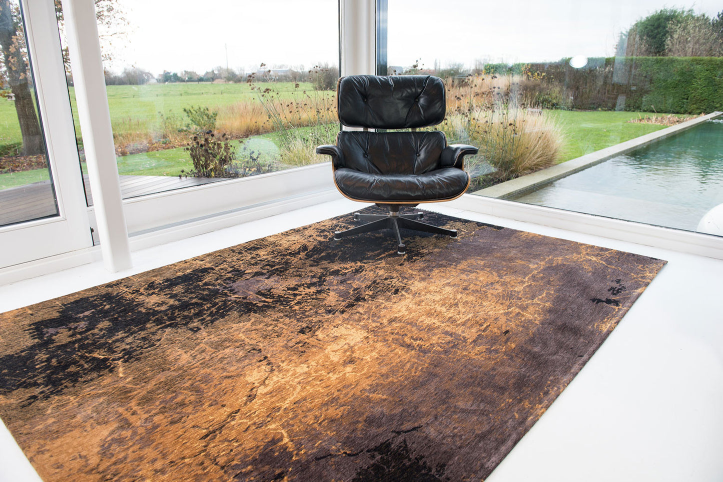 9' X 13' Yellow and Brown Abstract Non Skid Area Rug-6