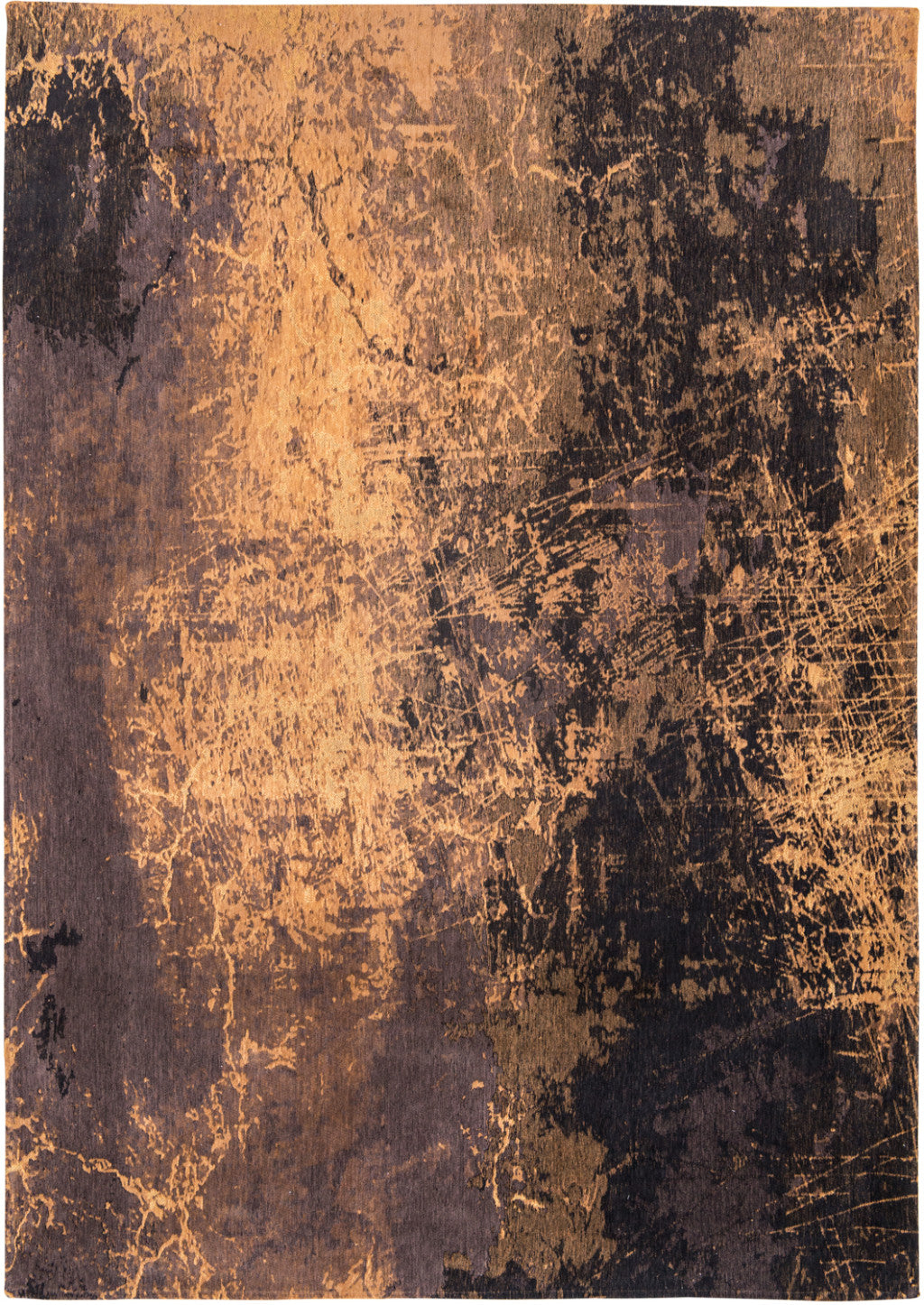 9' X 13' Yellow and Brown Abstract Non Skid Area Rug-1
