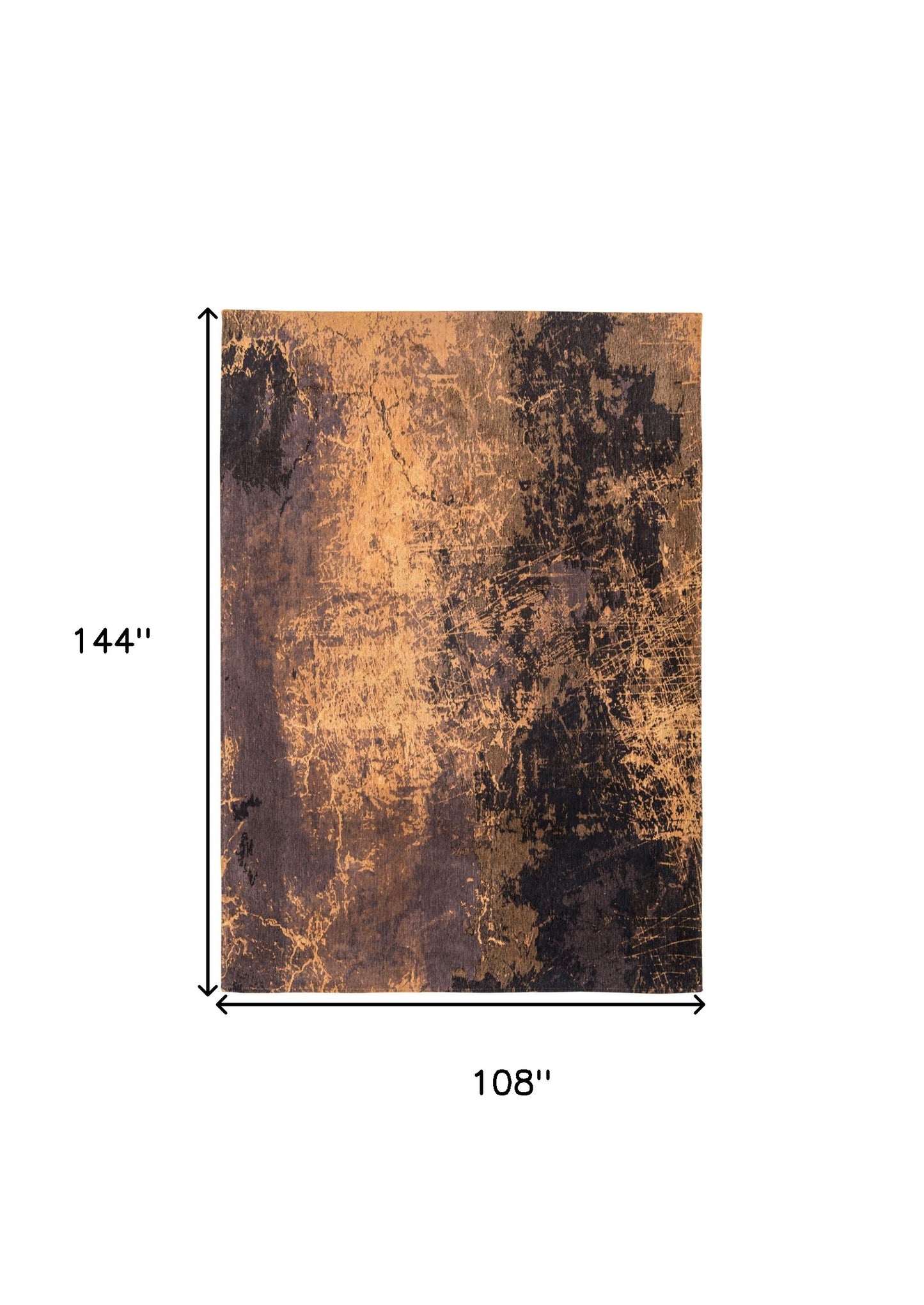 9' X 13' Yellow and Brown Abstract Non Skid Area Rug-2