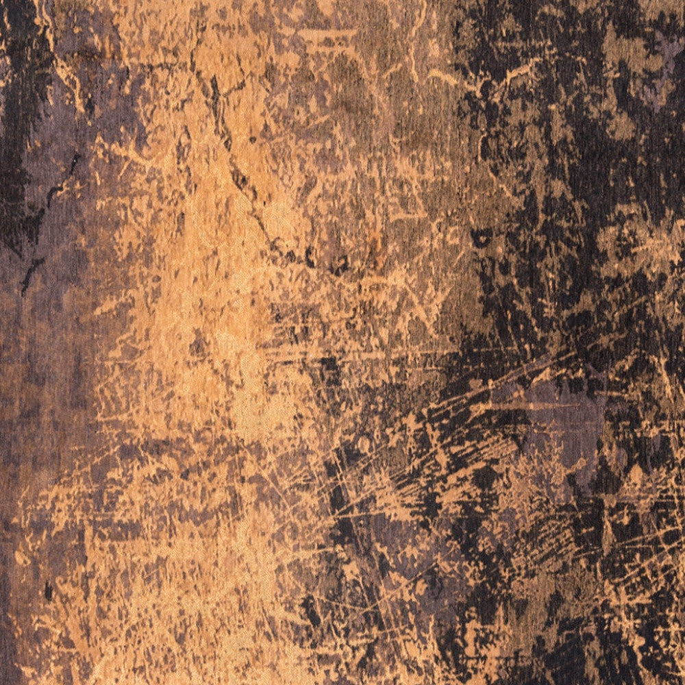 9' X 13' Yellow and Brown Abstract Non Skid Area Rug-4