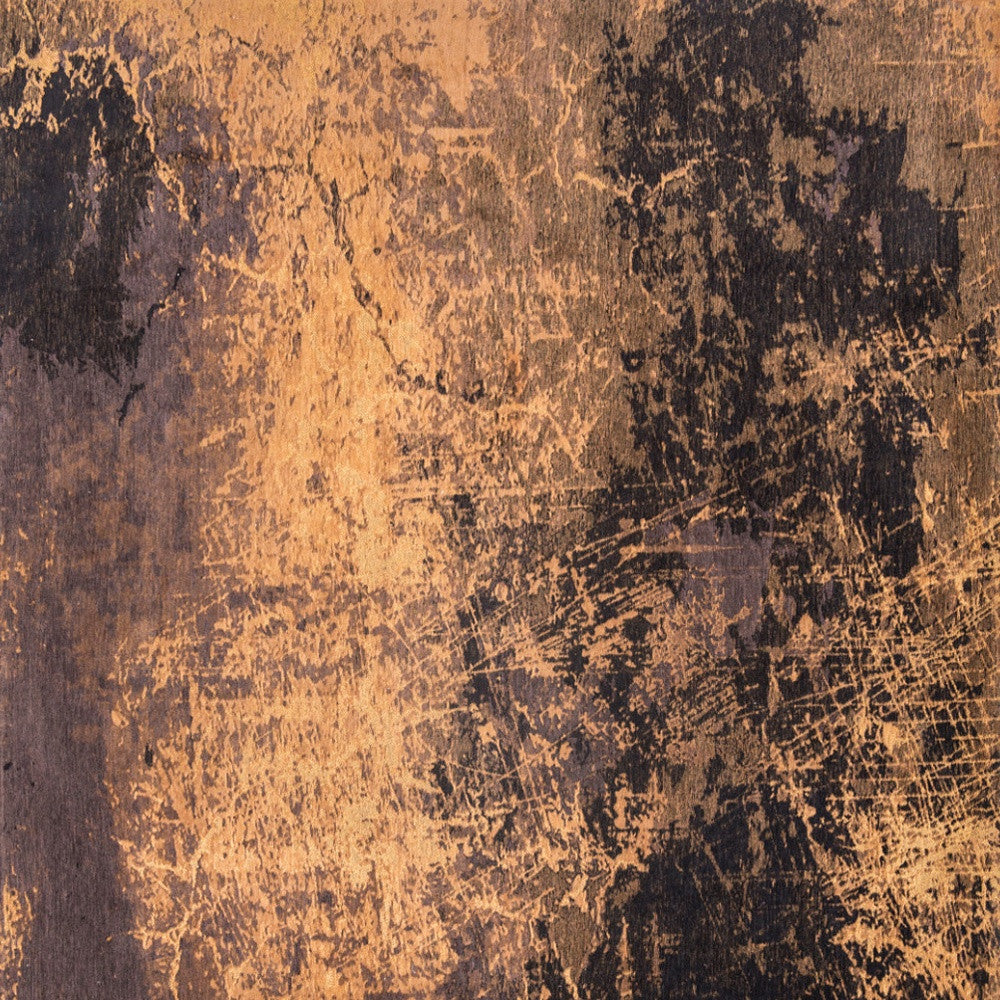 9' X 13' Yellow and Brown Abstract Non Skid Area Rug-5