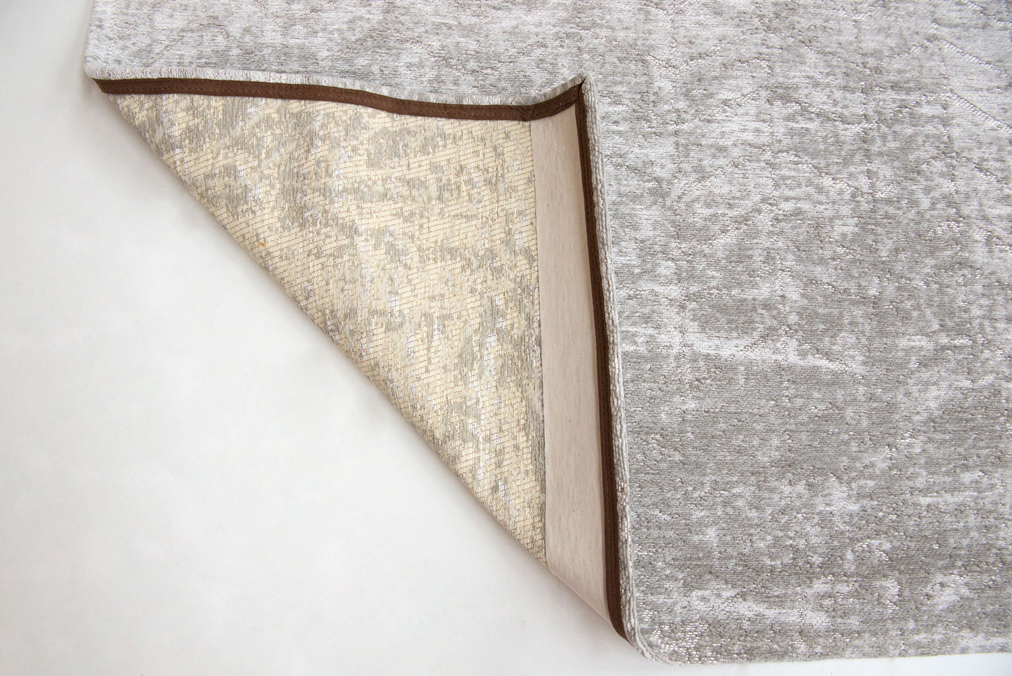 9' X 13' Gray and White Chevron Non Skid Area Rug-5