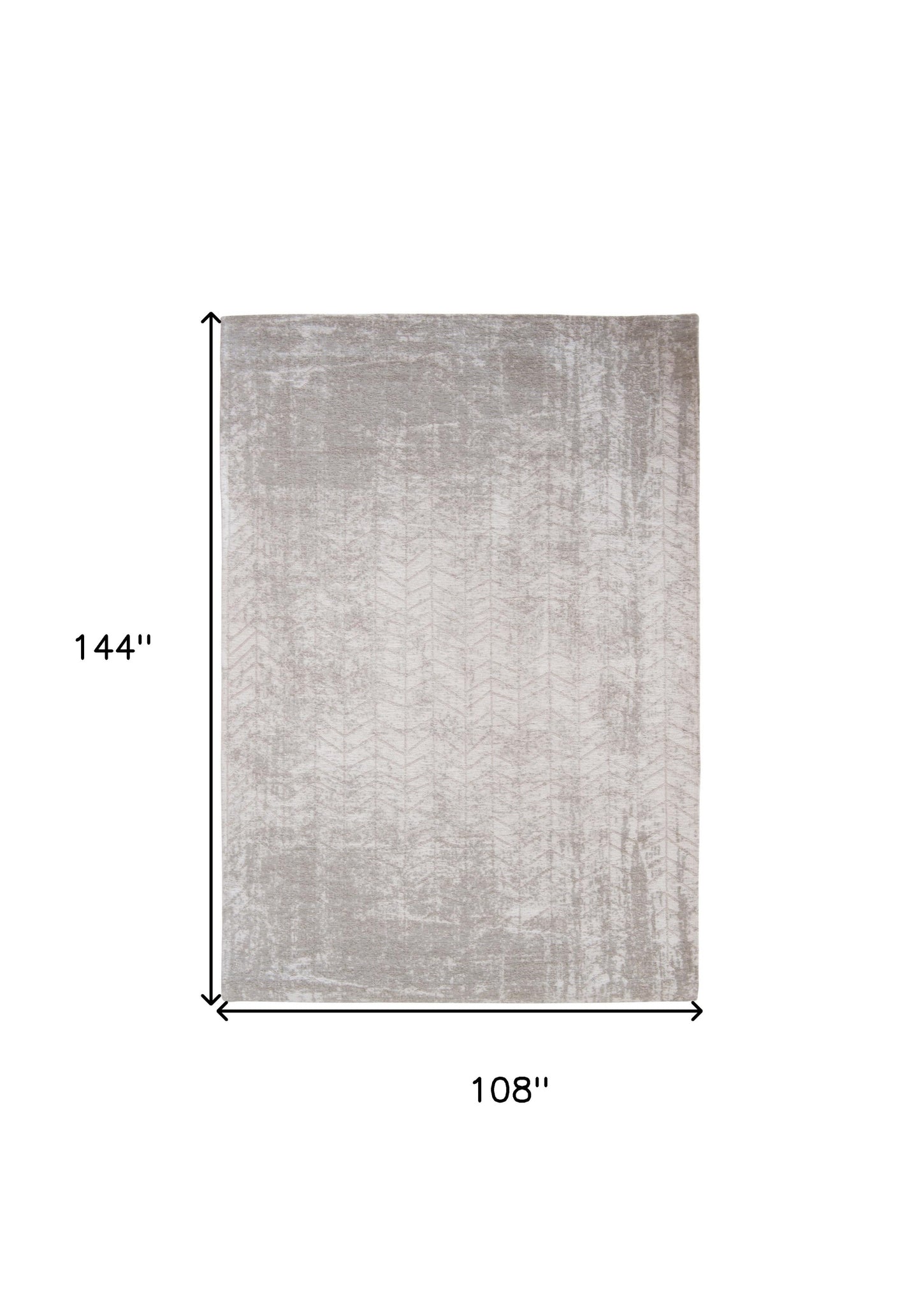 9' X 13' Gray and White Chevron Non Skid Area Rug-2