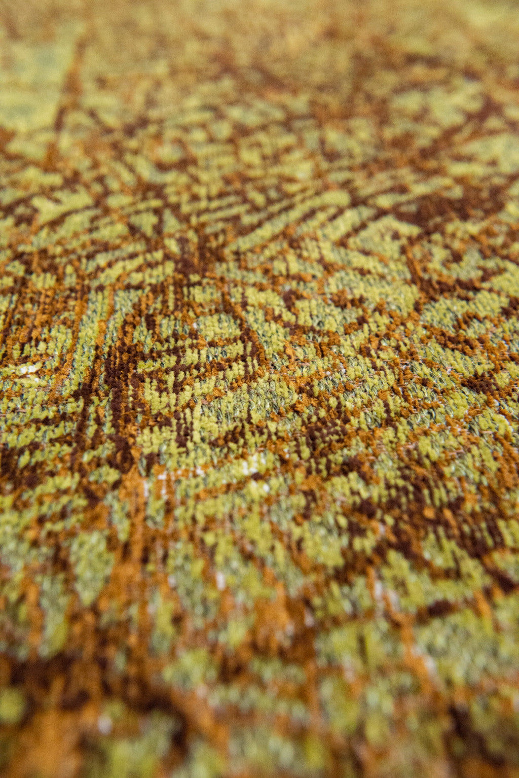 8' Green and Brown Round Abstract Non Skid Area Rug-7