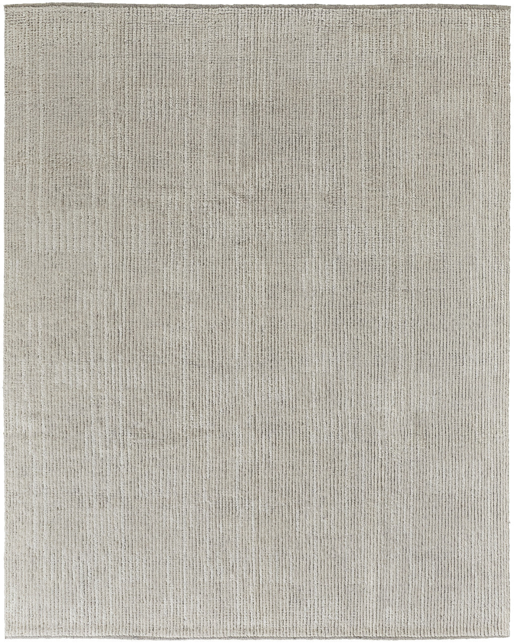 9' X 13' Tan and Ivory Wool Hand Knotted Area Rug-3