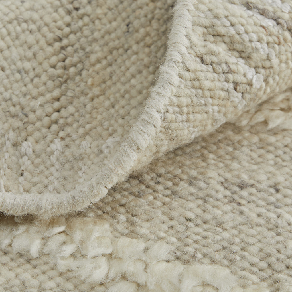 8' X 12' Tan and Ivory Wool Geometric Hand Woven Area Rug-6