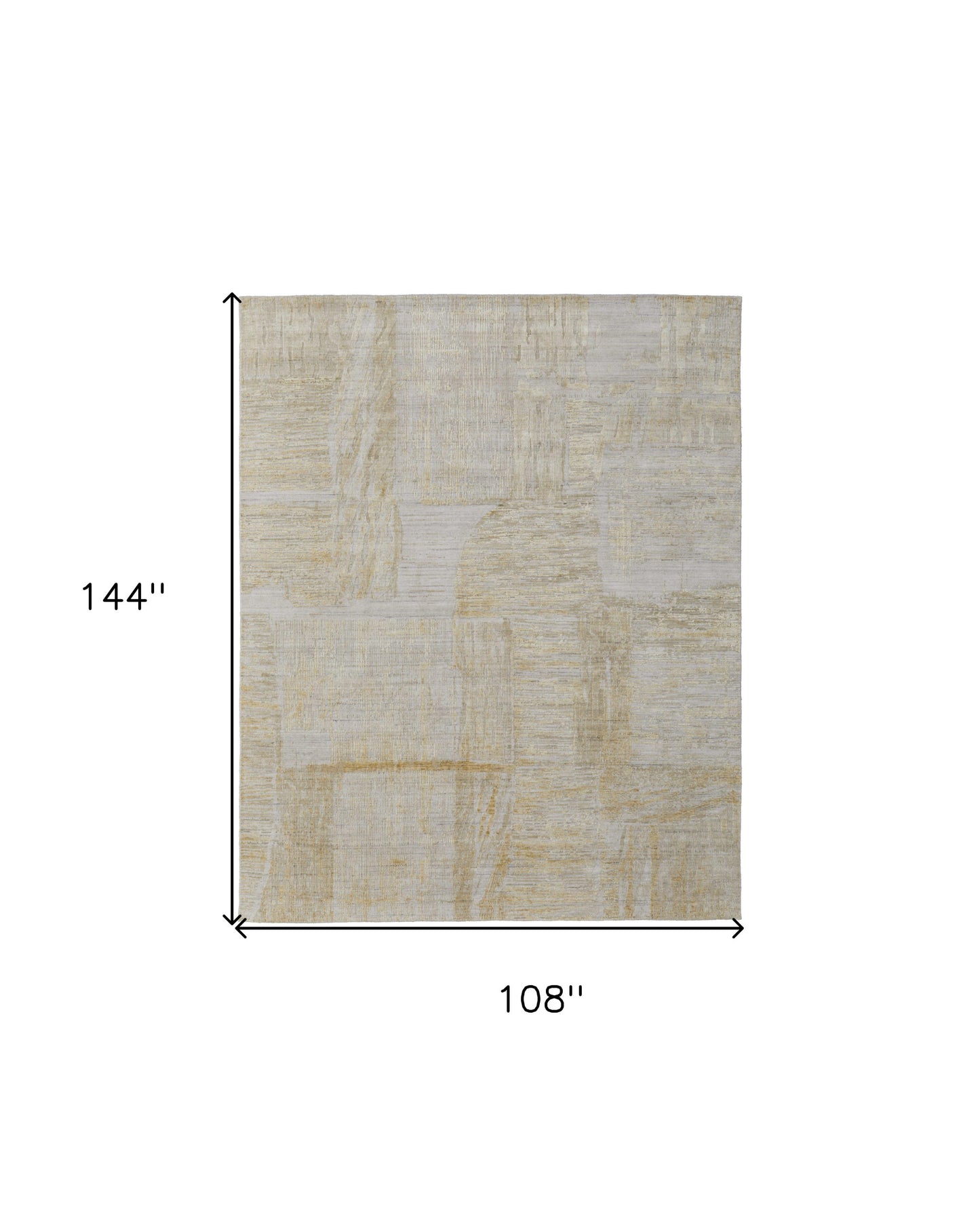 9' X 12' Yellow and Ivory Abstract Hand Woven Area Rug-2